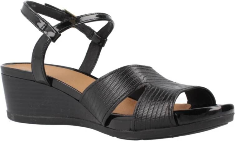 Geox Stijlvolle Wedges voor Vrouwen Black Dames