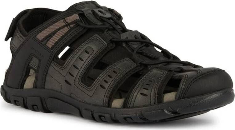 Geox Strada Platte Sandalen Zwart Black Heren