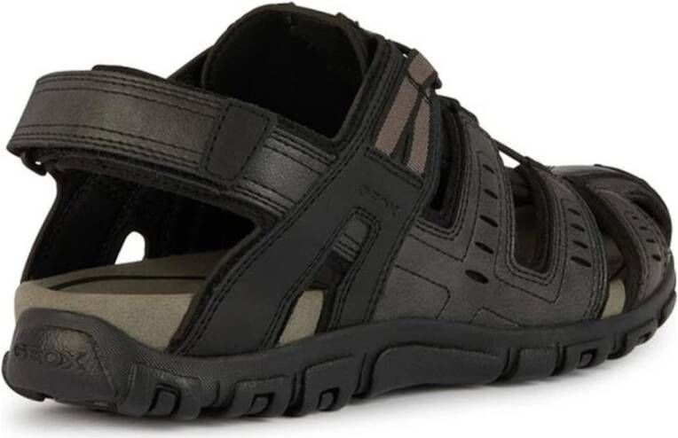 Geox Strada Platte Sandalen Zwart Black Heren