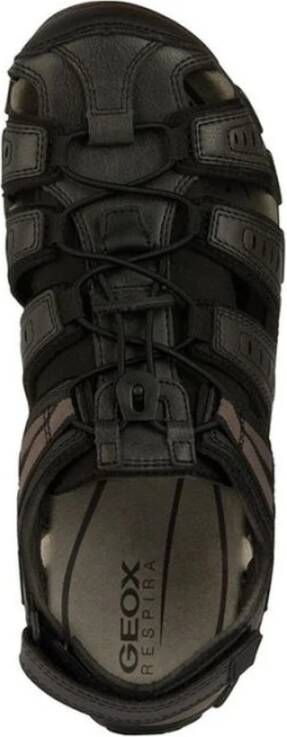 Geox Strada Platte Sandalen Zwart Black Heren