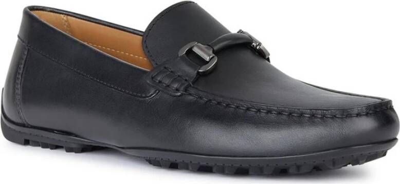 Geox Zwarte Grip Moccasins voor Mannen Black Heren