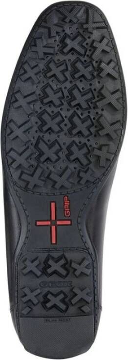 Geox Zwarte Grip Moccasins voor Mannen Black Heren