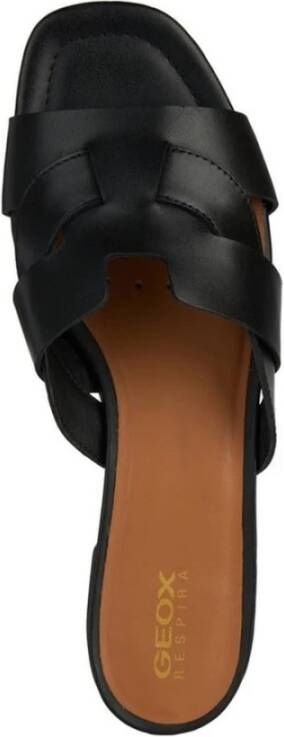 Geox Zwarte platte sandalen voor vrouwen Black Dames