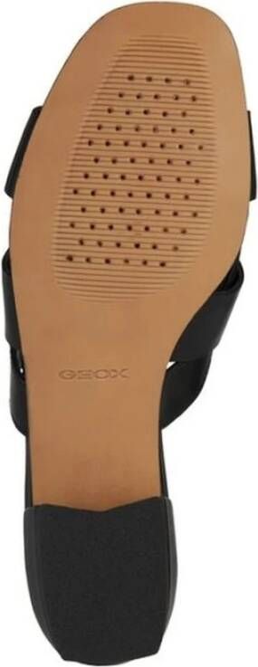 Geox Zwarte platte sandalen voor vrouwen Black Dames