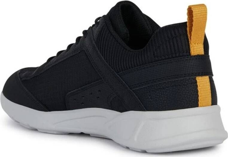 Geox Zwarte Sanzio Sneakers voor Mannen Black Heren