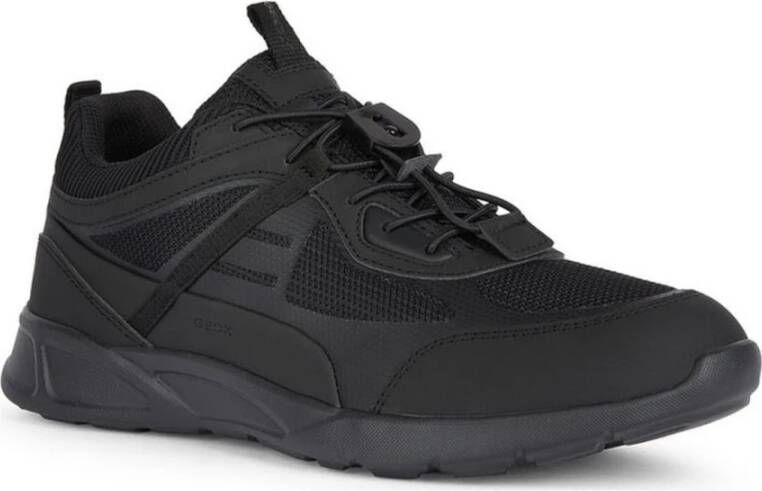 Geox Zwarte Sanzio Sneakers voor Mannen Black Heren