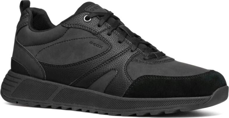 Geox Zwarte Vrijetijdssneakers voor Mannen Black Heren