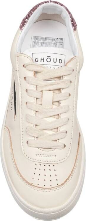 Ghoud Ivoor Roze Leren Veterschoenen Beige Dames