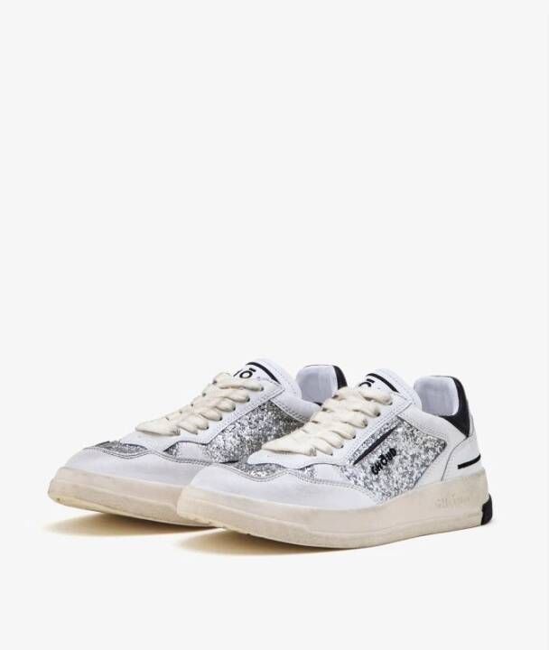 Ghoud Lage Glitter Leren Sneakers White Dames