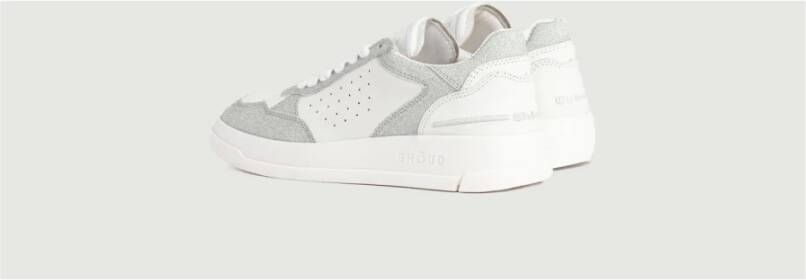 Ghoud Lage leren trainers met grijze suède inzetstukken White Dames