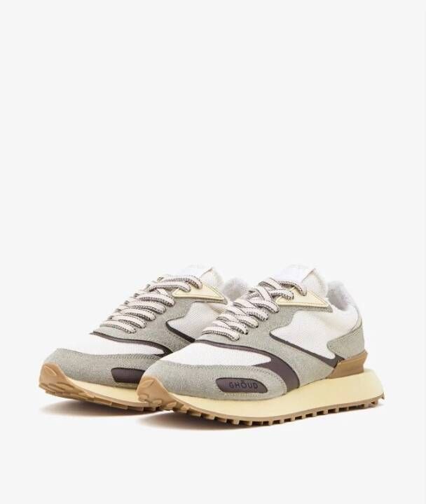 Ghoud Lage Sneakers in Off White en Beige Gray Dames