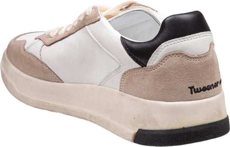 Ghoud Leren Sneakers Beige Zwart Suède Inzetstukken Multicolor Heren