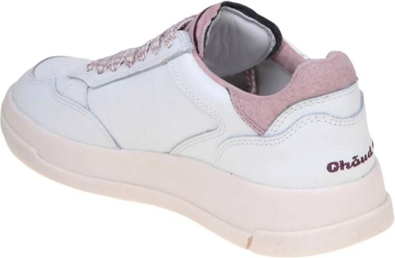 Ghoud Witte en Roze Leren Lage Sneakers Wit Dames