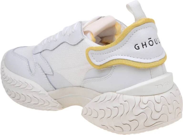 Ghoud Witte Mesh Leren Sneakers met Kleurrijke Details White Dames