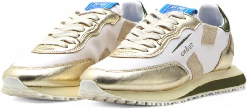 Ghoud Zachte Lage Nylon Sneakers in Wit en Goud White Dames