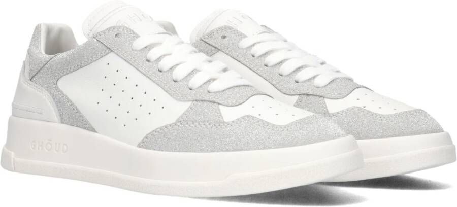 Ghoud Zilver Glitter Sneakers White Dames