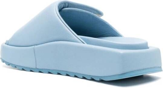 Gia Borghini Blauwe Leren Casual Open Teen Slides Blue Dames