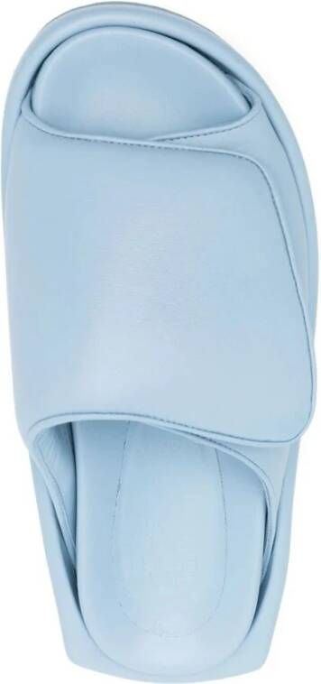 Gia Borghini Blauwe Leren Casual Open Teen Slides Blue Dames