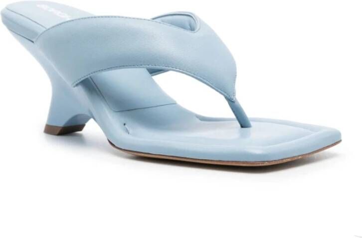 Gia Borghini Blauwe Leren Flip-Flops Casual Muiltjes Blue Dames