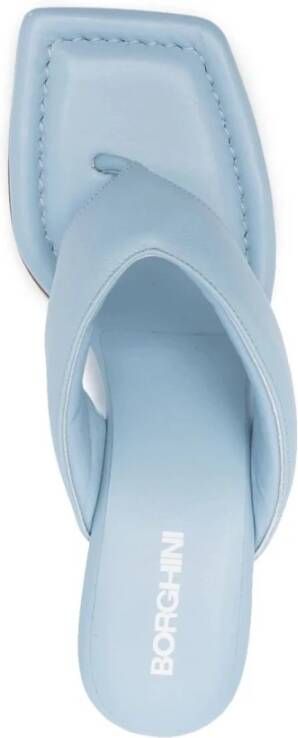 Gia Borghini Blauwe Leren Flip-Flops Casual Muiltjes Blue Dames