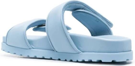 Gia Borghini Blauwe Leren Platte Sandalen Perni11 Blue Dames