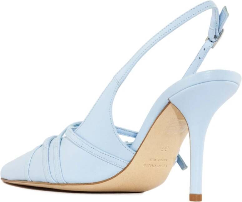 Gia Borghini Blauwe Leren Puntige Sandalen Blue Dames