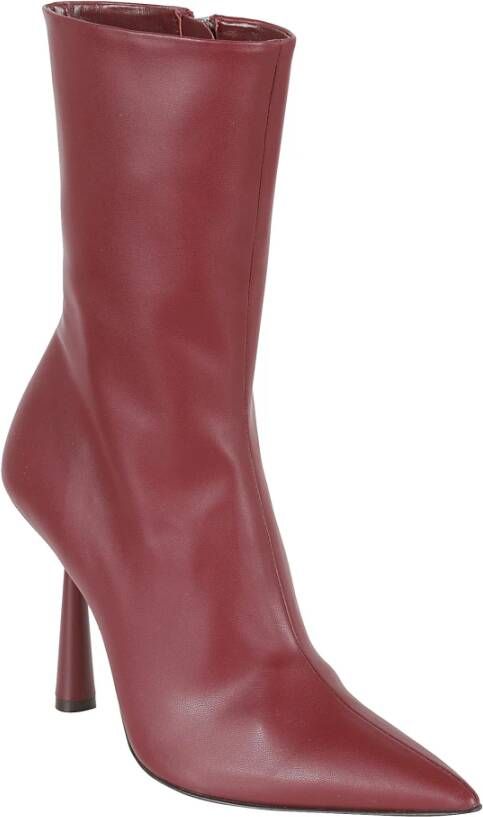 Gia Borghini Bordeaux Enkellaarzen Elegante Stijl Red Dames