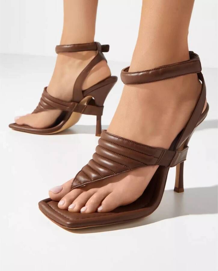 Gia Borghini Bruine stiletto sandalen open teen Brown Dames