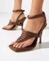 Gia Borghini Bruine stiletto sandalen open teen Brown Dames - Thumbnail 2