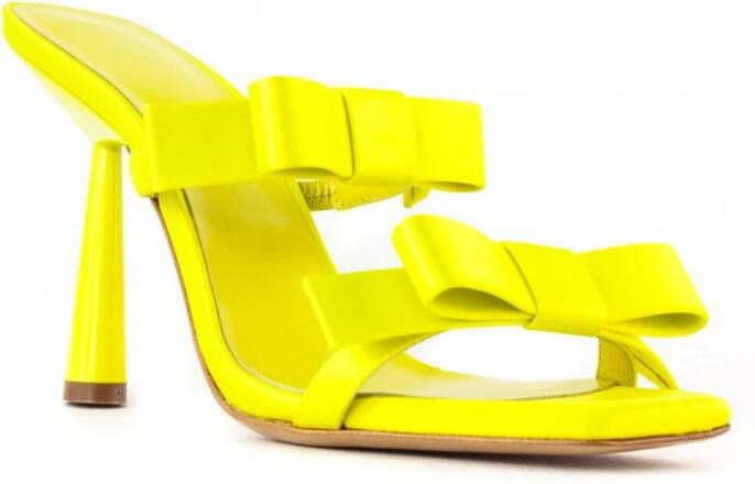 Gia Borghini Gele Leren Strik Sandalen Yellow Dames