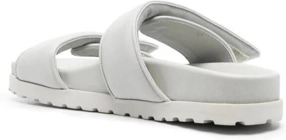 Gia Borghini Grijze Leren Open Teen Sandalen Gray Dames