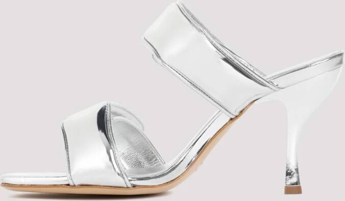 Gia Borghini Metallic Leren Sandalen Aw23 White Dames