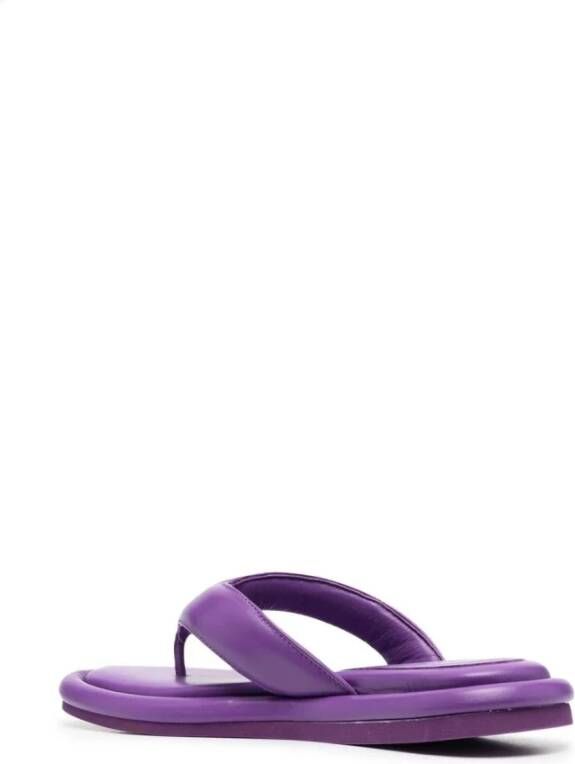 Gia Borghini Paarse Leren Flip-Flops Purple Dames