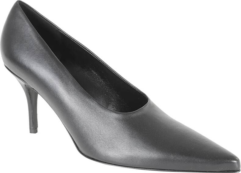 Gia Borghini Zwarte Leren Elegante Pumps Gray Dames