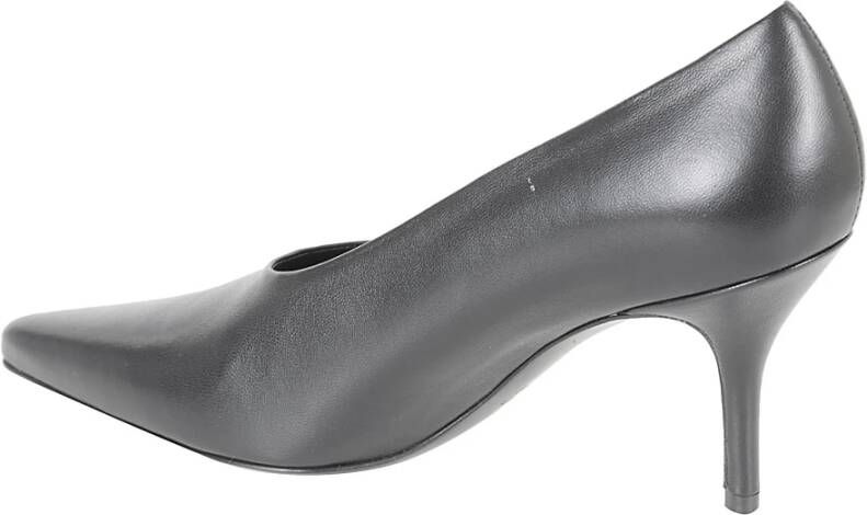 Gia Borghini Zwarte Leren Elegante Pumps Gray Dames