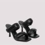 Gia Borghini Zwarte Leren Sandalen Vierkante Neus Hakken Black Dames - Thumbnail 3