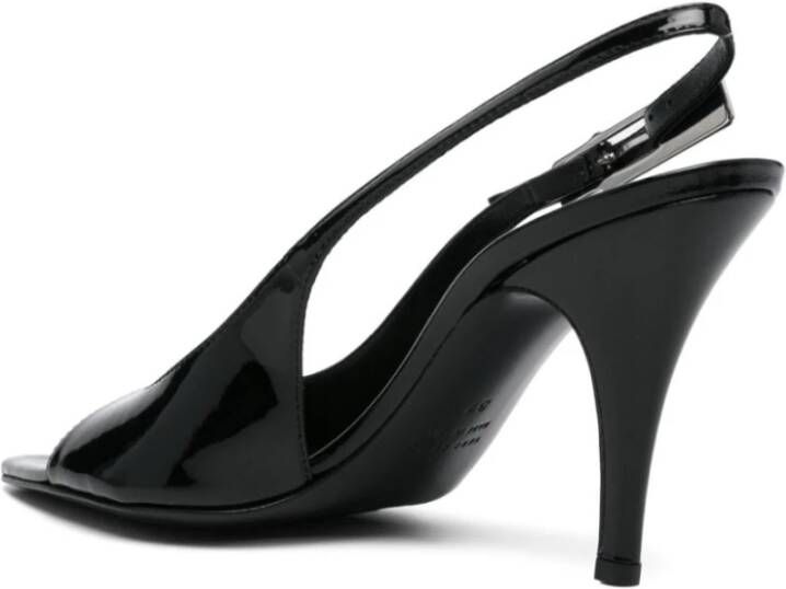 Gia Borghini Zwarte Patent Slingback Hoge Hak Schoenen Black Dames