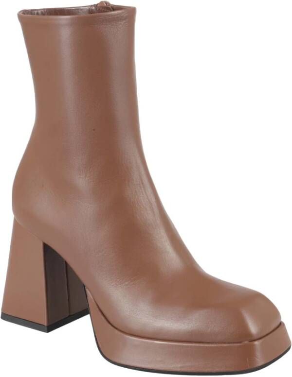 Giampaolo Viozzi Elegante Nappa Leren Hakken Brown Dames