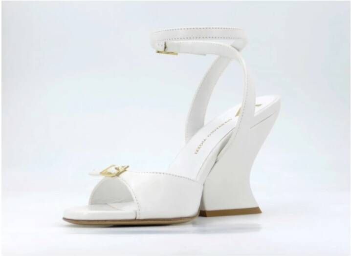 Giampaolo Viozzi Leren en Suède Sandalen Skin Zwart White Dames