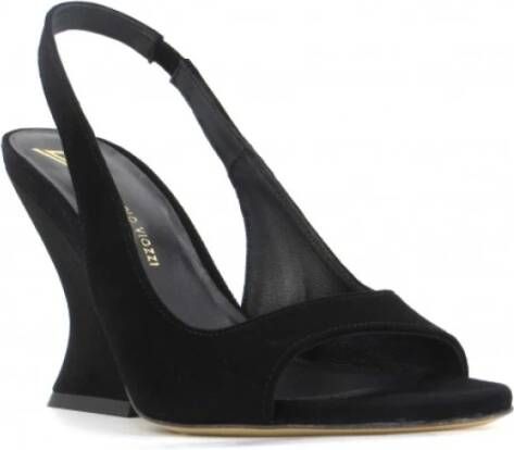 Giampaolo Viozzi Zwarte suède sandalen met 95mm hak Black Dames