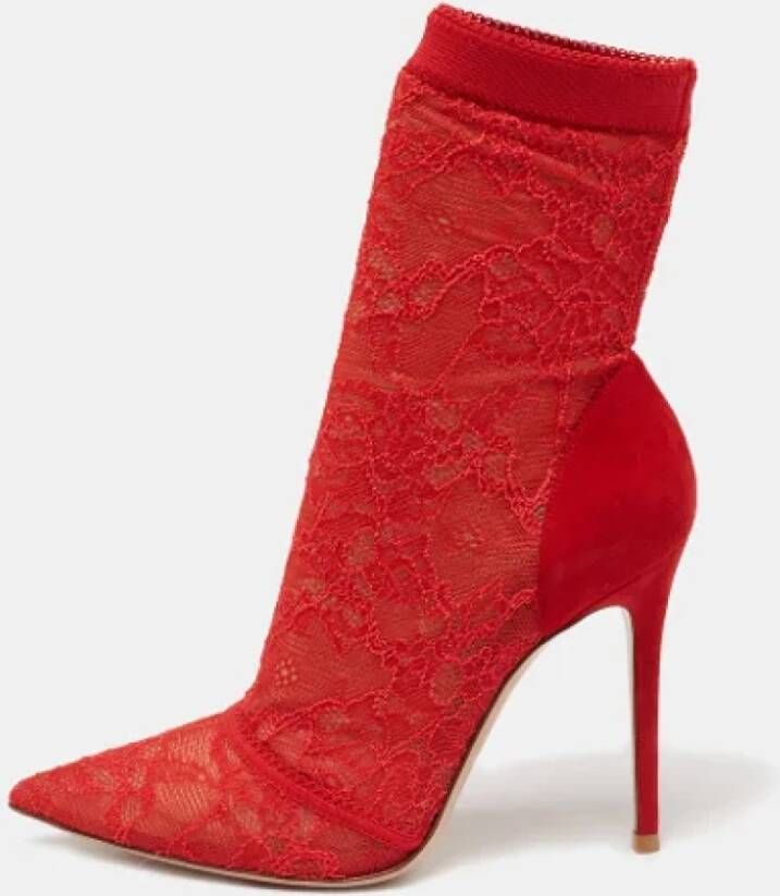 Gianvito Rossi Pre-owned Lace boots Red Dames