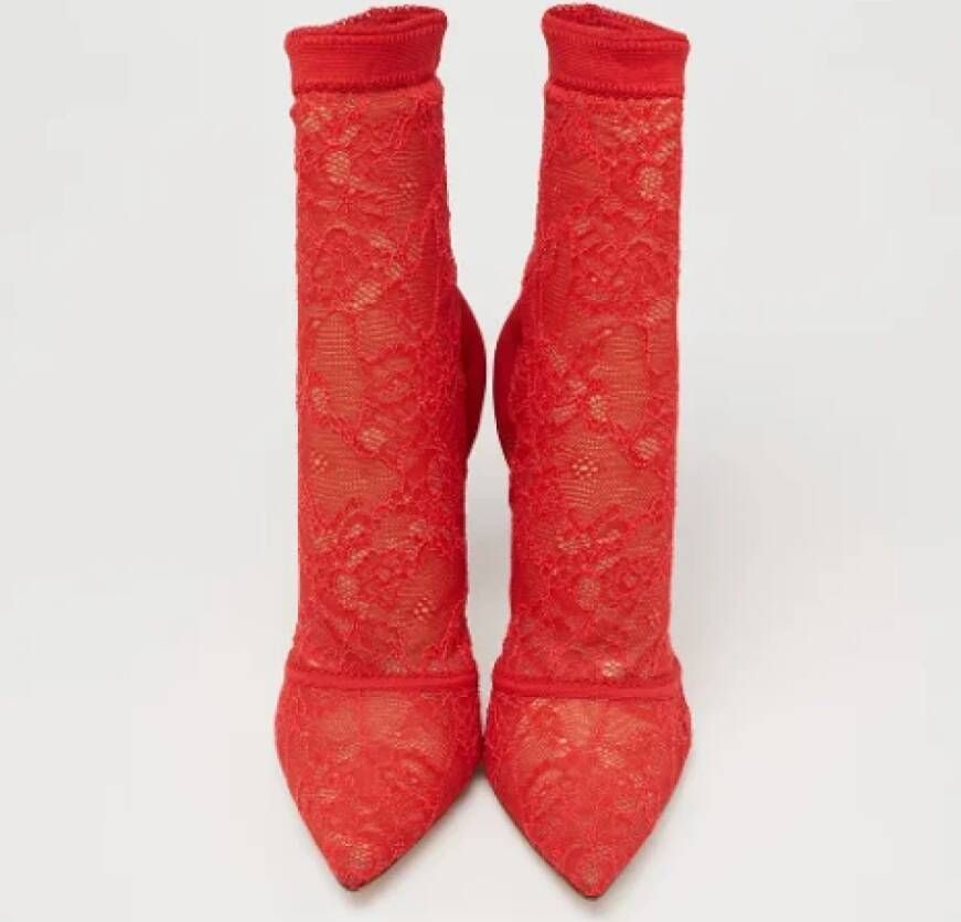 Gianvito Rossi Pre-owned Lace boots Red Dames