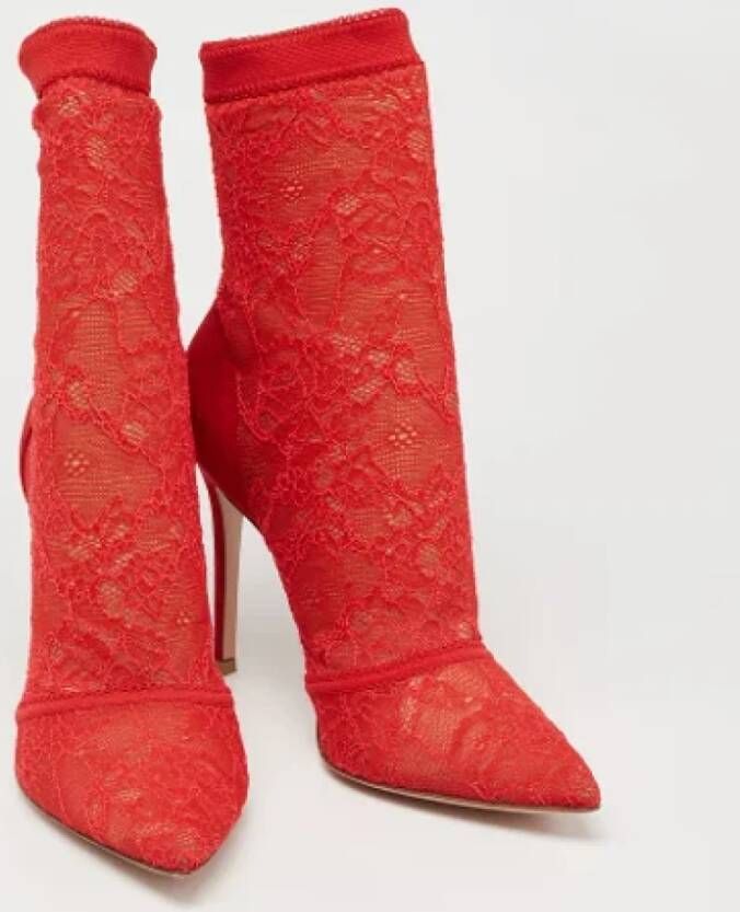 Gianvito Rossi Pre-owned Lace boots Red Dames