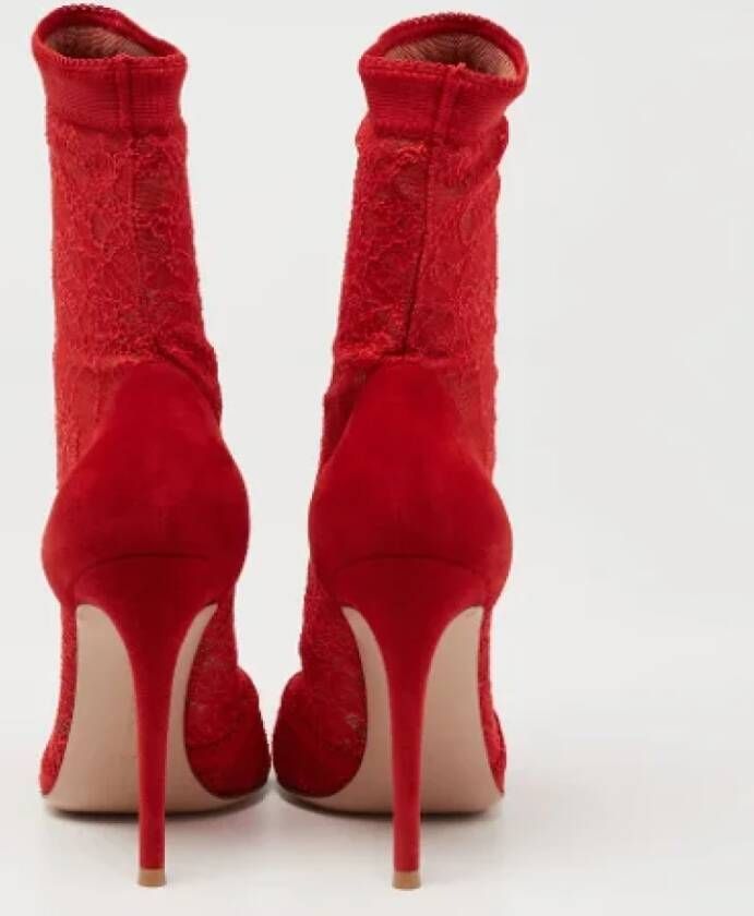 Gianvito Rossi Pre-owned Lace boots Red Dames