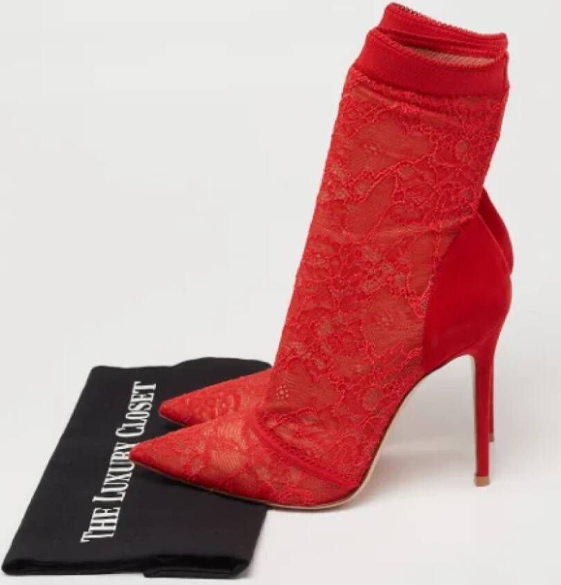 Gianvito Rossi Pre-owned Lace boots Red Dames