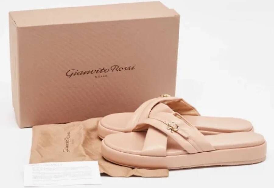 Gianvito Rossi Pre-owned Leather flats Pink Dames