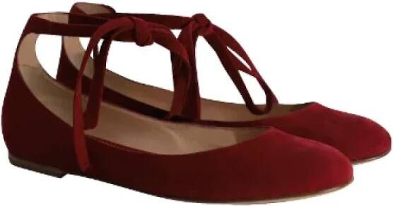 Gianvito Rossi Pre-owned Leather flats Red Dames