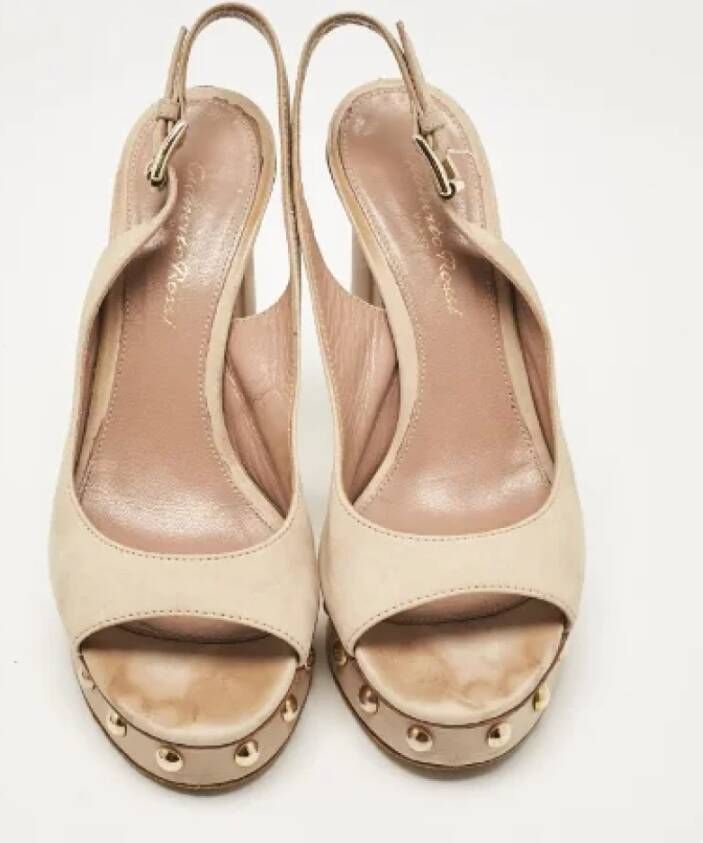 Gianvito Rossi Pre-owned Leather sandals Beige Dames