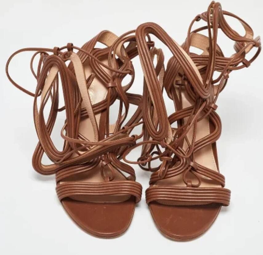 Gianvito Rossi Pre-owned Leather sandals Brown Dames