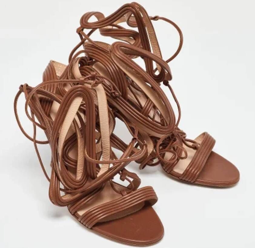 Gianvito Rossi Pre-owned Leather sandals Brown Dames